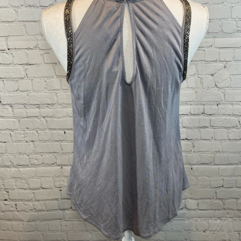 EXPRESS Tank Top Gray Beaded-Small - Picture 4 of 4
